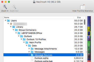 outlook 2011 for mac filter by attachment size limit